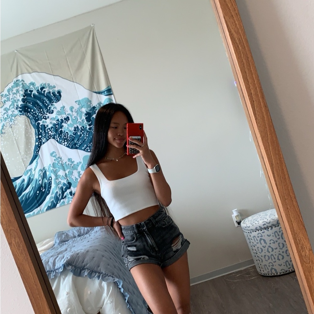 White Sleeveless Crop Top